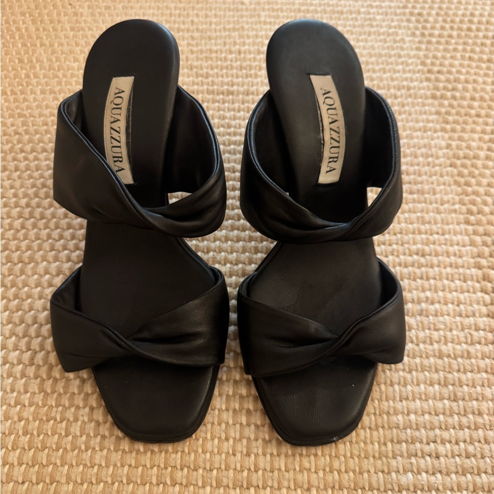 Aquazzura Twist Black Sandals 36 EU 75MM